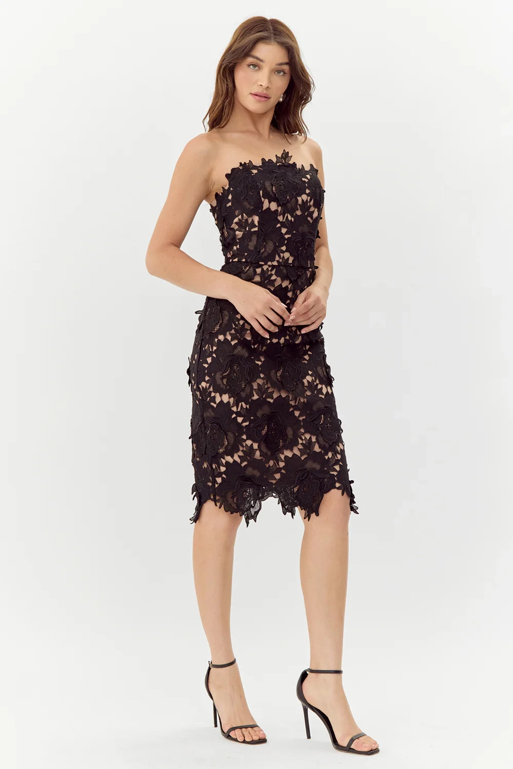 South Woven Lace Tube Dress