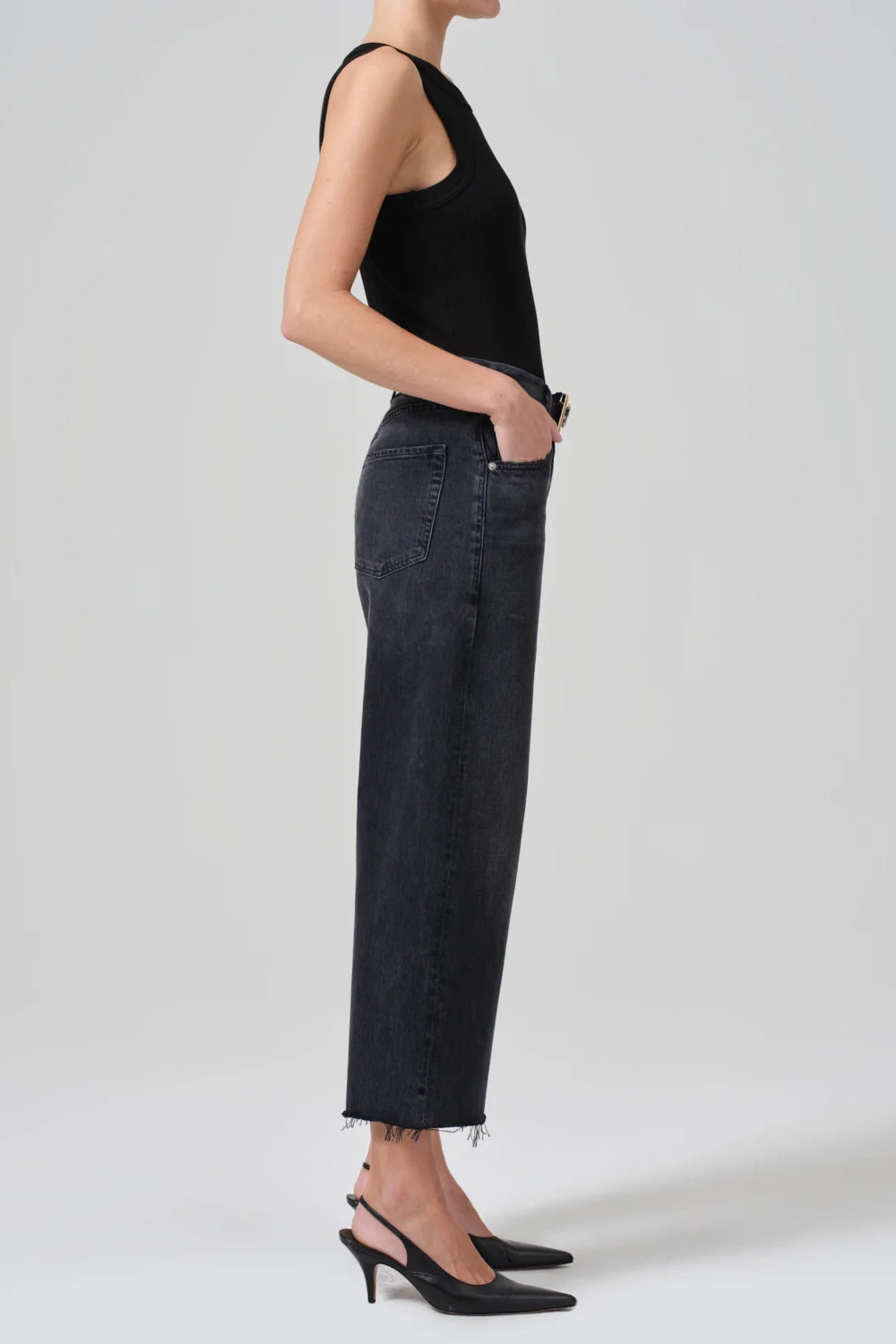 Eon Grâce Raw Hem Crop Jean