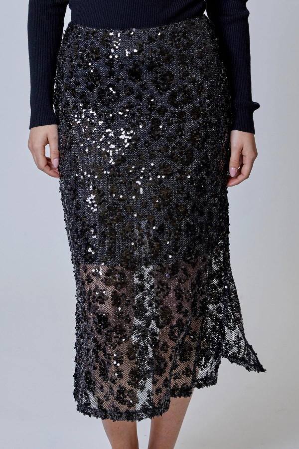 Zaffiro Leopard Midi Skirt