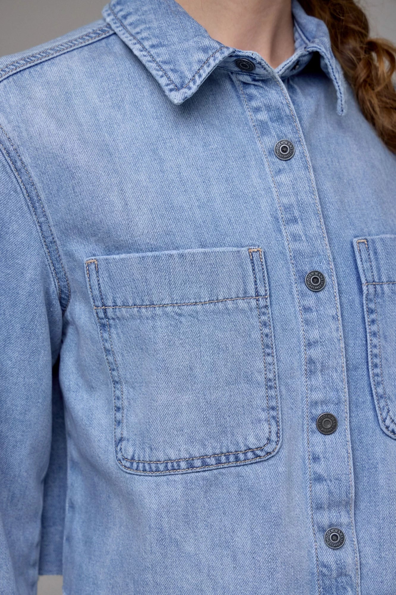 Acqua Soft Denim Crop Shirt