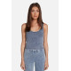 Tulle Denim Wash Tank