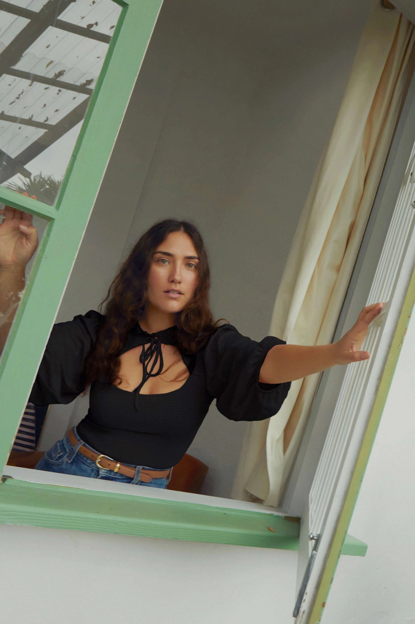 Noon Rush Smocked Tie Top