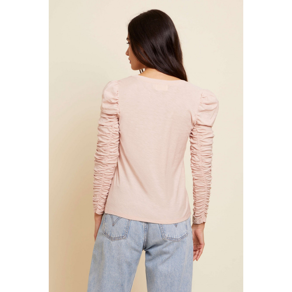Luna Shirred V neck