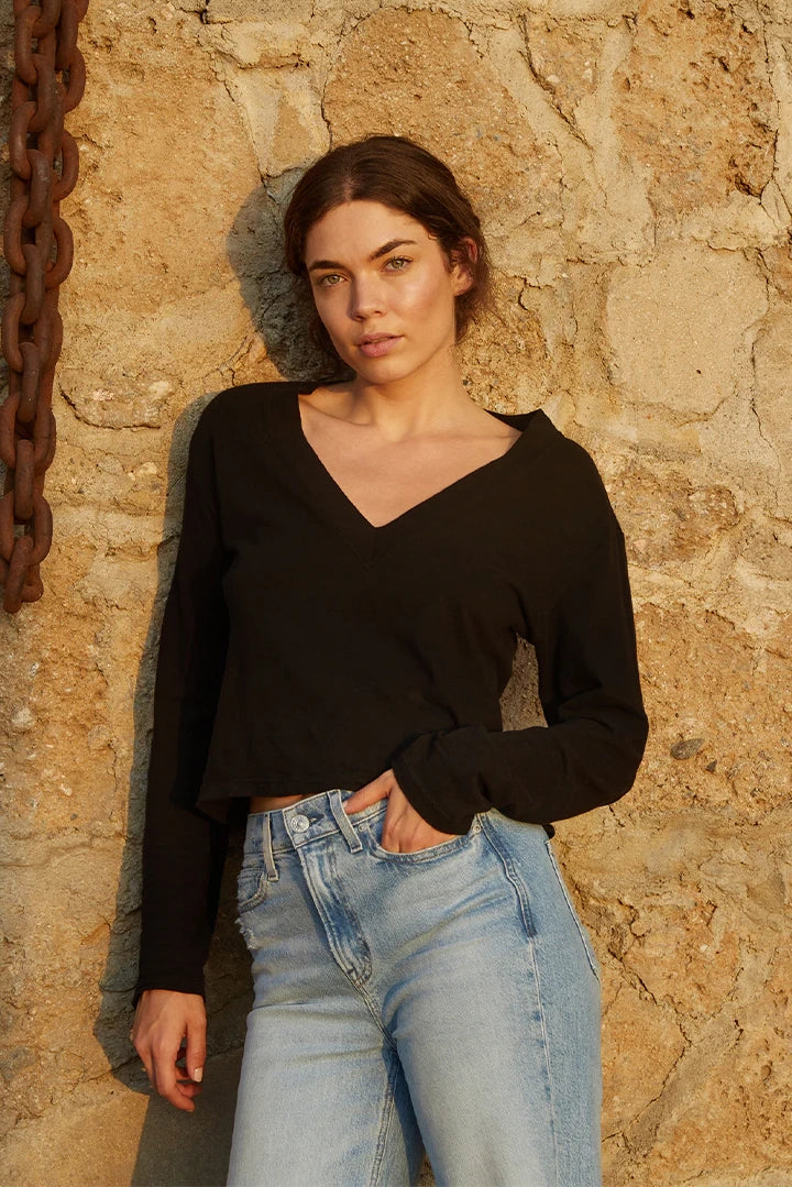 Theory Long Sleeve V-Neck Tee