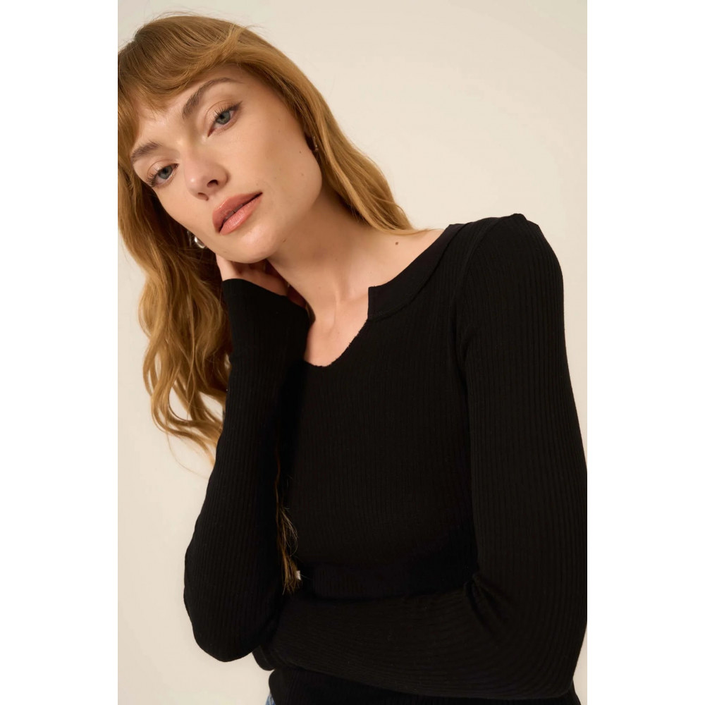 Mussola Comeback Notch Neck Long Sleeve