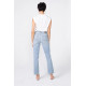 Taffetas High Rise Straight Jean