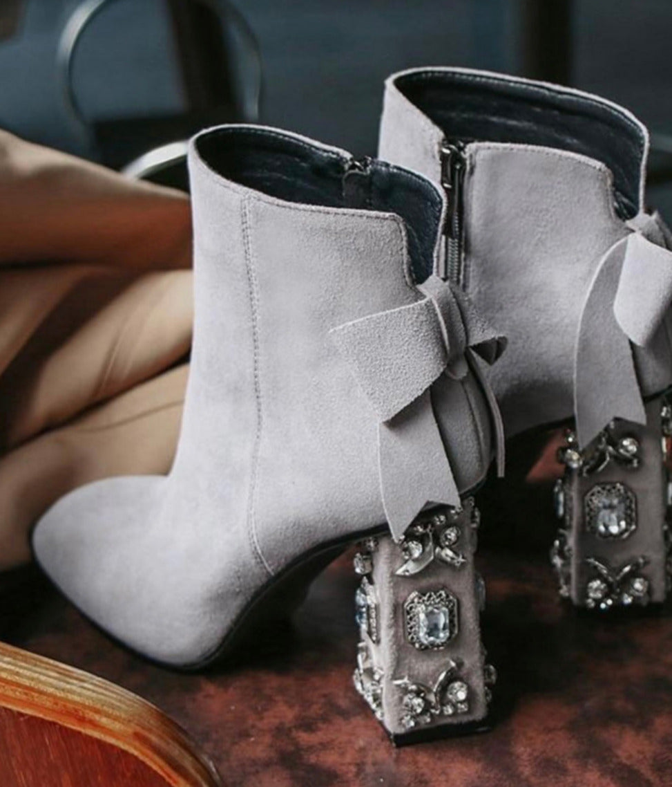 Alba Crystal Suede Heels