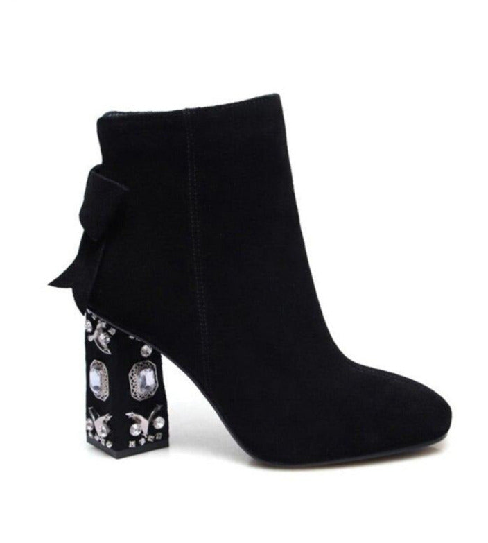 Alba Crystal Suede Heels