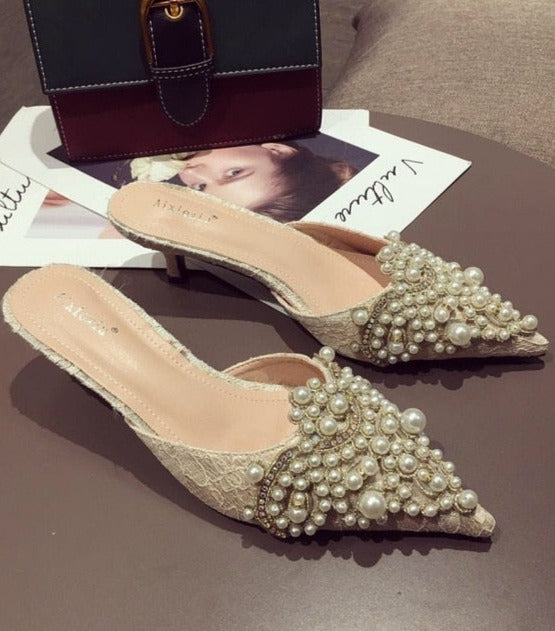 Sunset Vida Pearl Embellished Heels