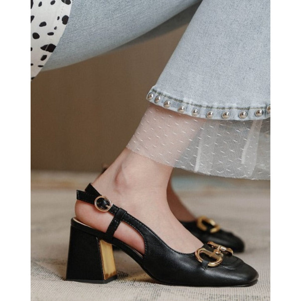 Minuit Vintage Thick Heels